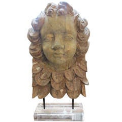 Antique 19th C. Italian Carving on Lucite Base
