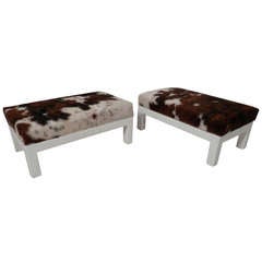 Vintage Pony Skin Footstool