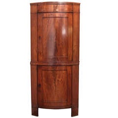 Early Dutch Bow Front Corner Cupboard