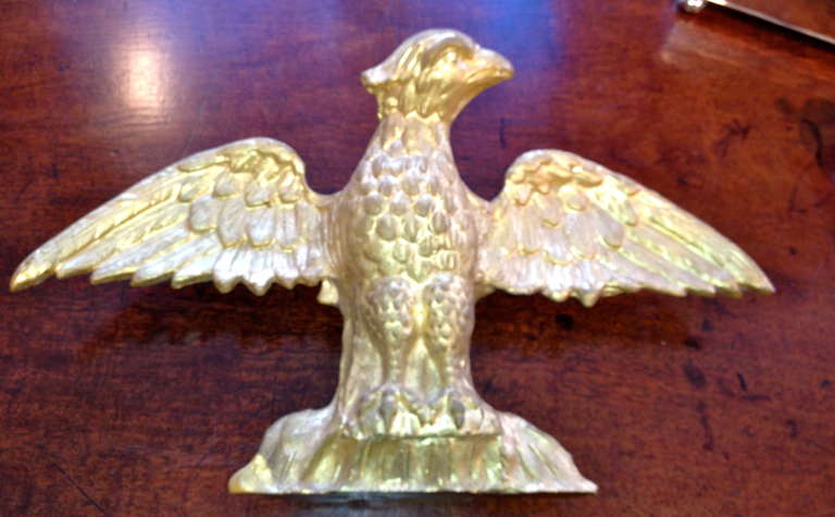 19th Century American Water Gilt Gold Hand-Carved Eagle