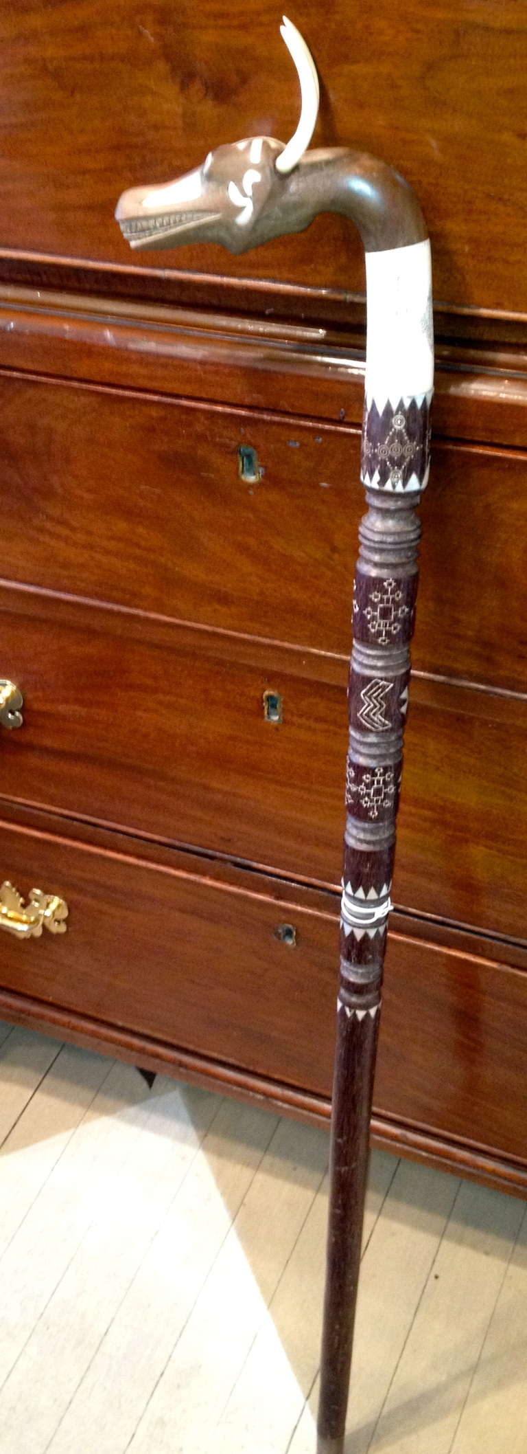 American Indian Folk Art Walking Stick