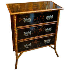 English Bamboo Lacquered Chest of Drawers
