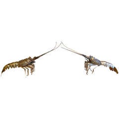 Pair of 19th Century Alpaco Silver Lobsters