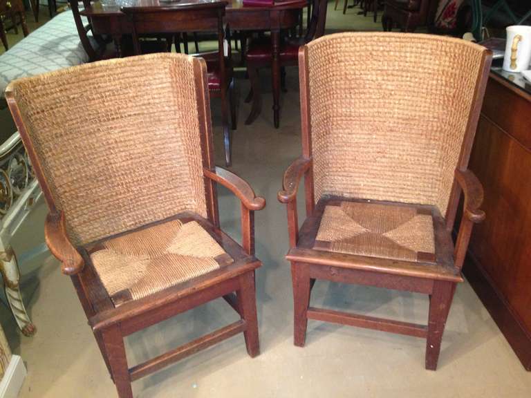 Pair of 19th century Scottish Oakey child's armchairs.