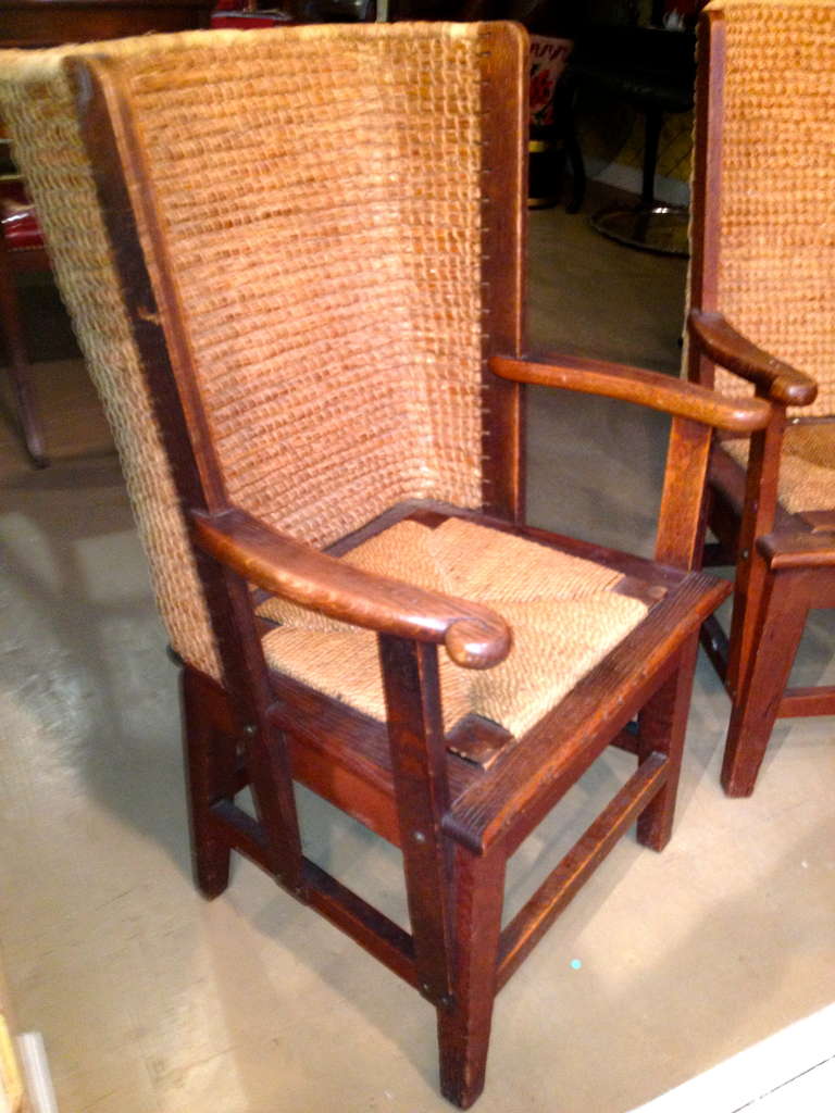 Pair of 19th Century Scottish Oakey Child's Armchairs In Excellent Condition In Southampton, NY