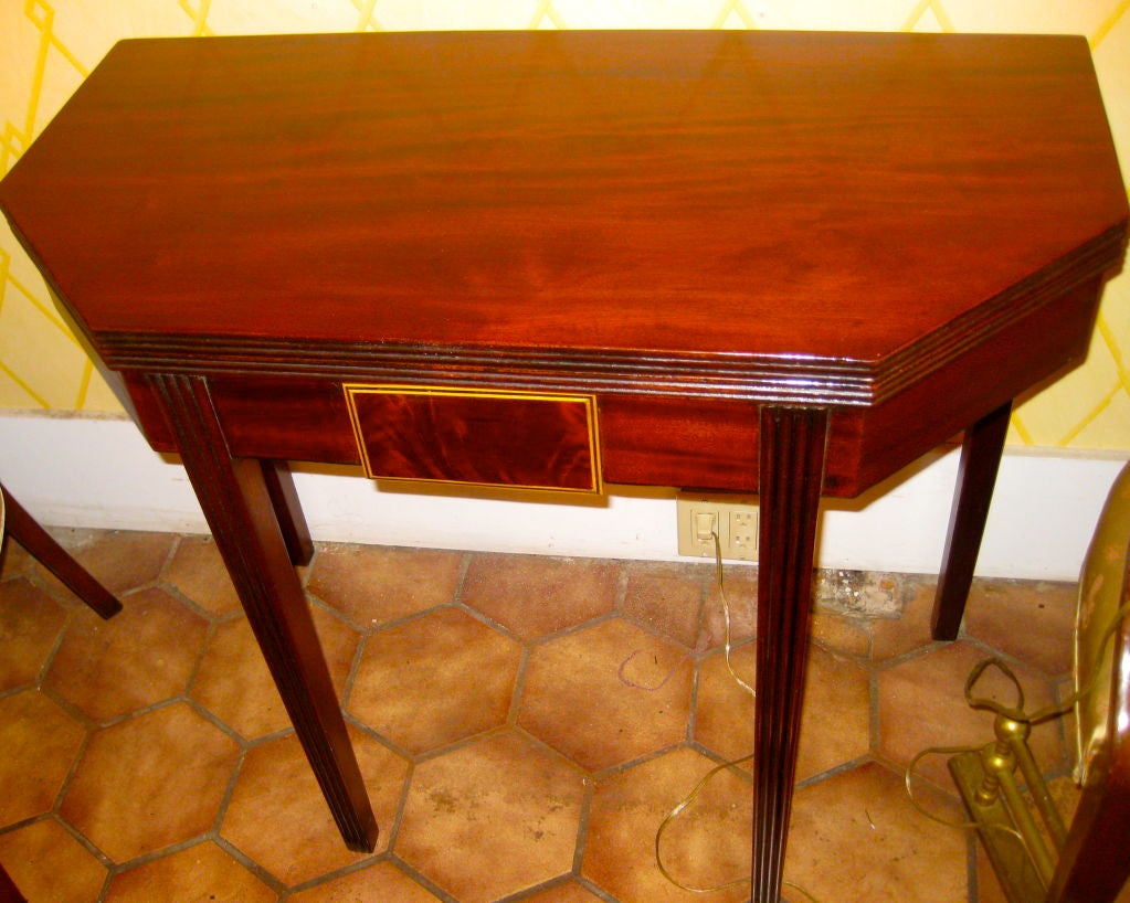 19th Century English Mahogany Card Table In Excellent Condition For Sale In Southampton, NY