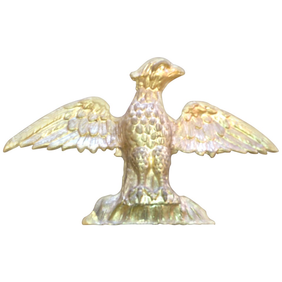 19th Century American Water Gilt Gold Hand-Carved Eagle For Sale