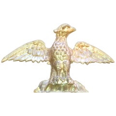 L'aigle américain du 19ème siècle en or doré et sculpté à la main