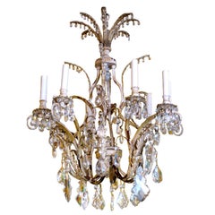 Antique 19th Century Venetian Tole and Crystal Chandelier