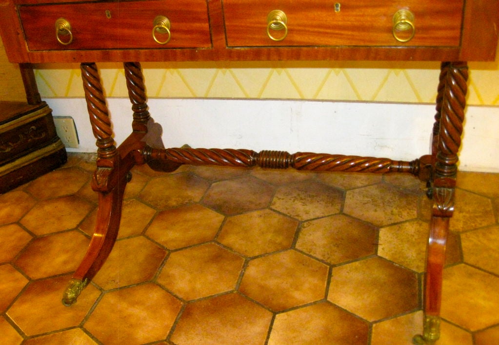19th Century Regency English Mahogany Sofa Table In Good Condition In Southampton, NY