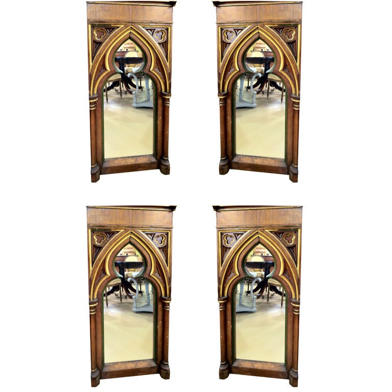 Set of Four American 19th Century Gothic Mirrors