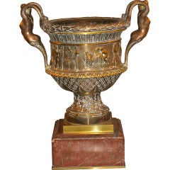 19th Century Tiffany Bronze and Marble Decorated Urn
