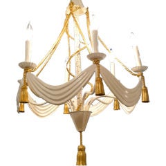 Italian Tole Tassel and Swag Chandelier 9