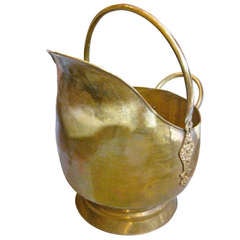 19th Century Large Brass English Fireplace Bucket