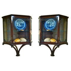 Pair of English 19th Century Mahogany Hanging Cabinets