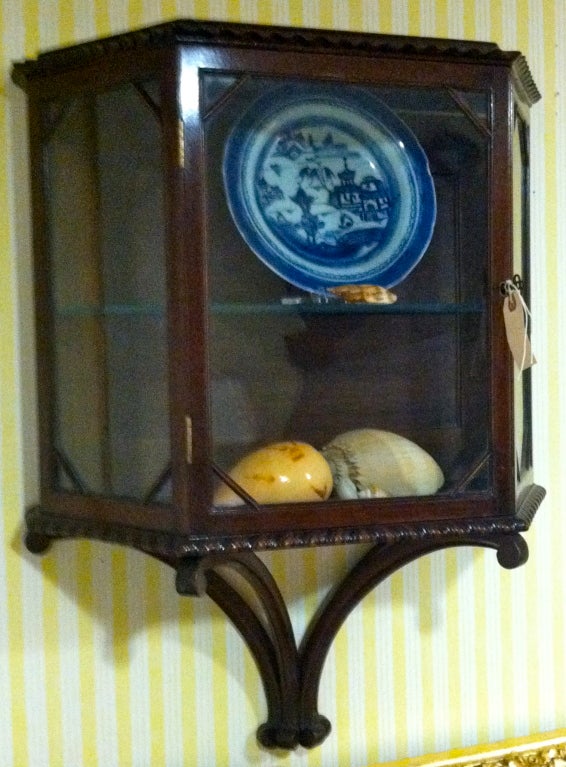 Pair of English 19th Century Mahogany Hanging Cabinets
