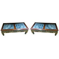 Pair of 19th Century Chinese Rosewood and Mother of Pearl Cocktail Tables