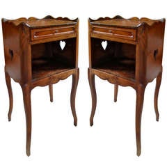 Pair of 19th Century Fruitwood End Tables