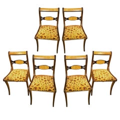 Set of 6 American Faux Painted Regency Style Chairs
