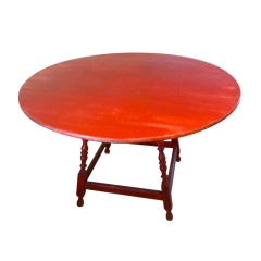 American Red Round Painted Dining Table