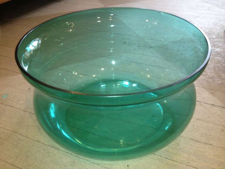 19th Century English Large Glass Handblown Bowl