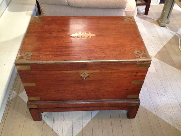 British 19th Century English Campaign Chest as a Table