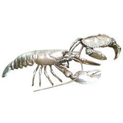 English Asprey Silver Lobster and Crab