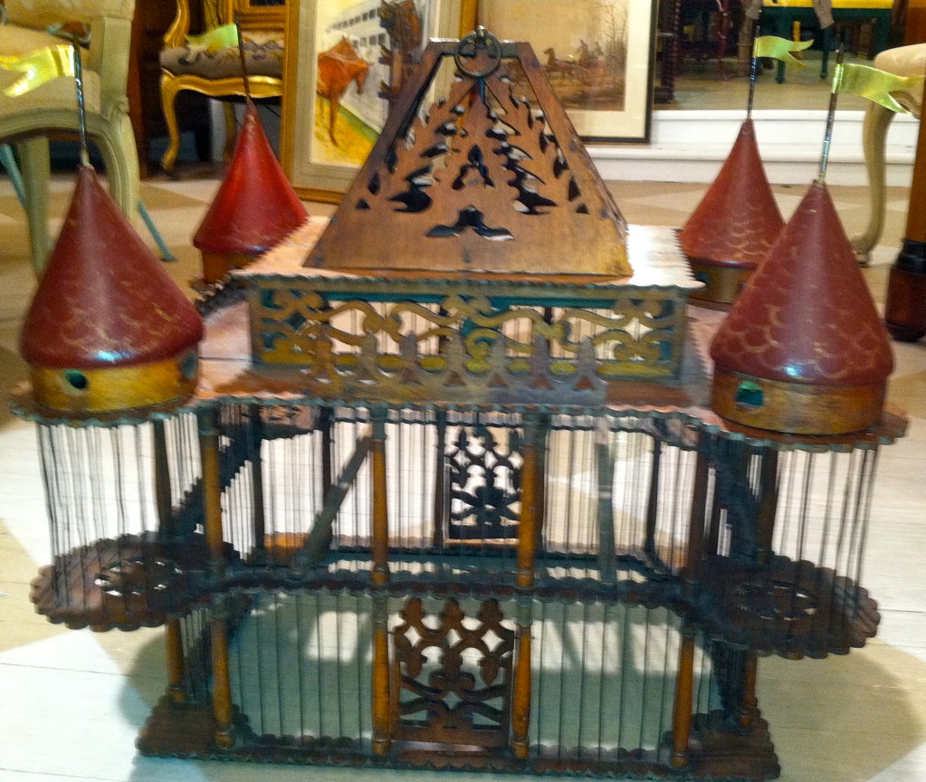 19th Century English Victorian Mahogany Bird Cage In Excellent Condition In Southampton, NY