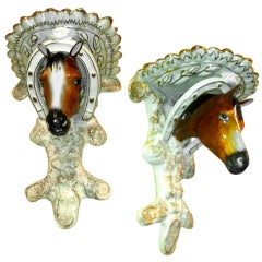 Pair of English Staffordshire Horse Brackets