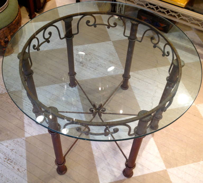 American Iron and Glass Table, 1900-1920 For Sale 3