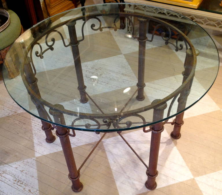 American Iron and Glass Table, 1900-1920 For Sale 2