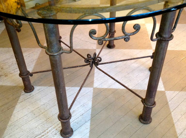 American Iron and Glass Table, 1900-1920 In Excellent Condition For Sale In Southampton, NY