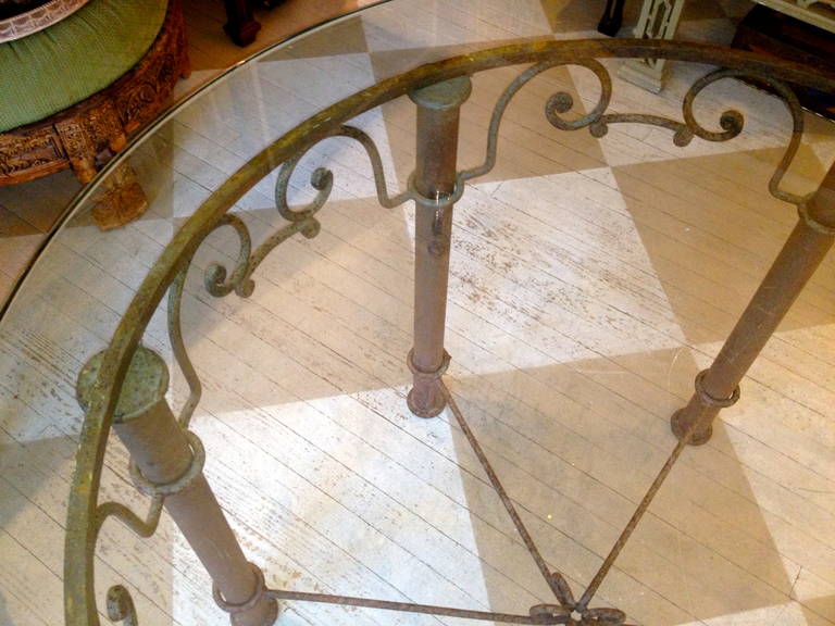 20th Century American Iron and Glass Table, 1900-1920 For Sale