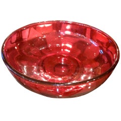 19th Century American Handblown Cranberry Glass Bowl