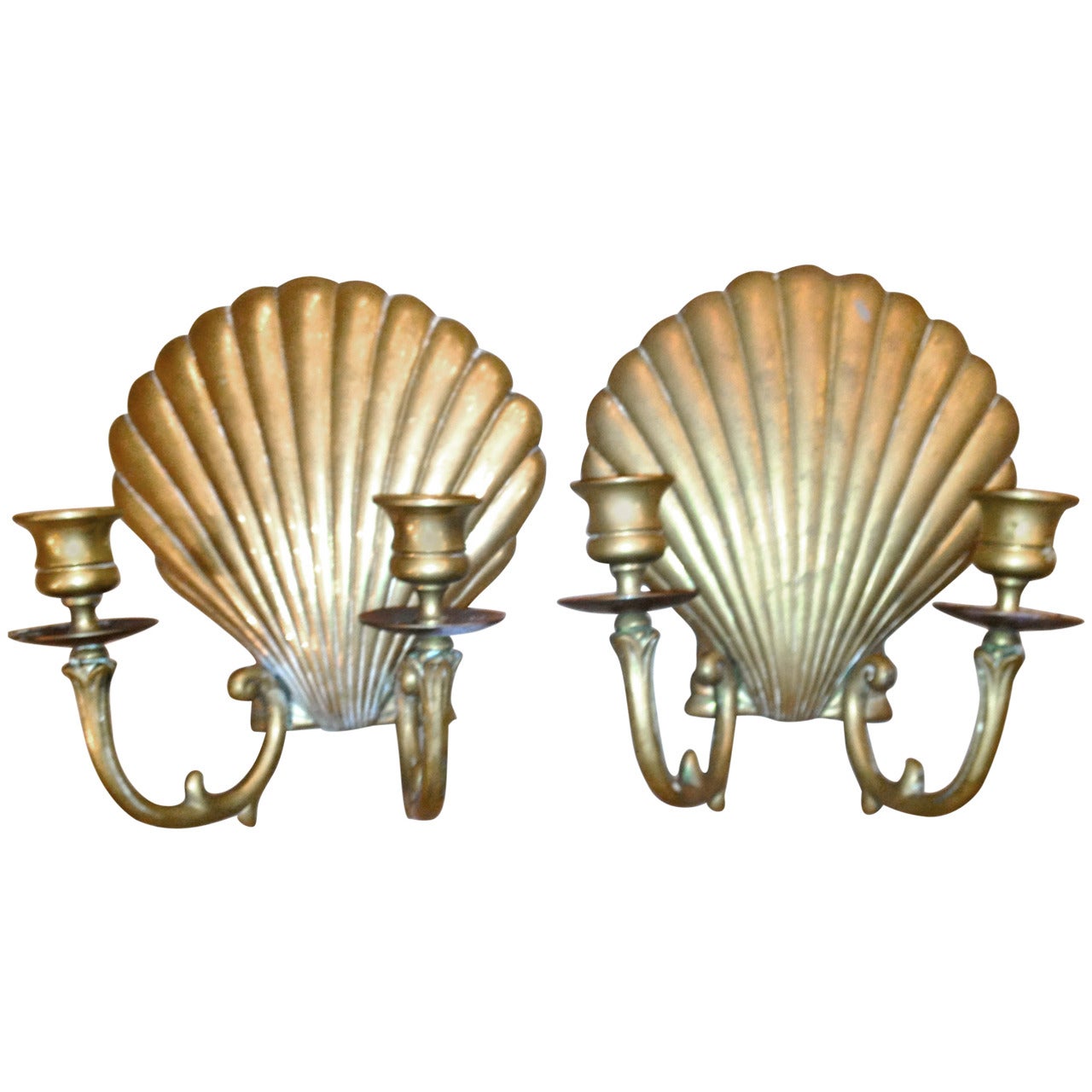 American Brass Shell Sconces