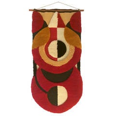 Mid-Century Hand-hooked Wool Tapestry by Unknown Californian Artist