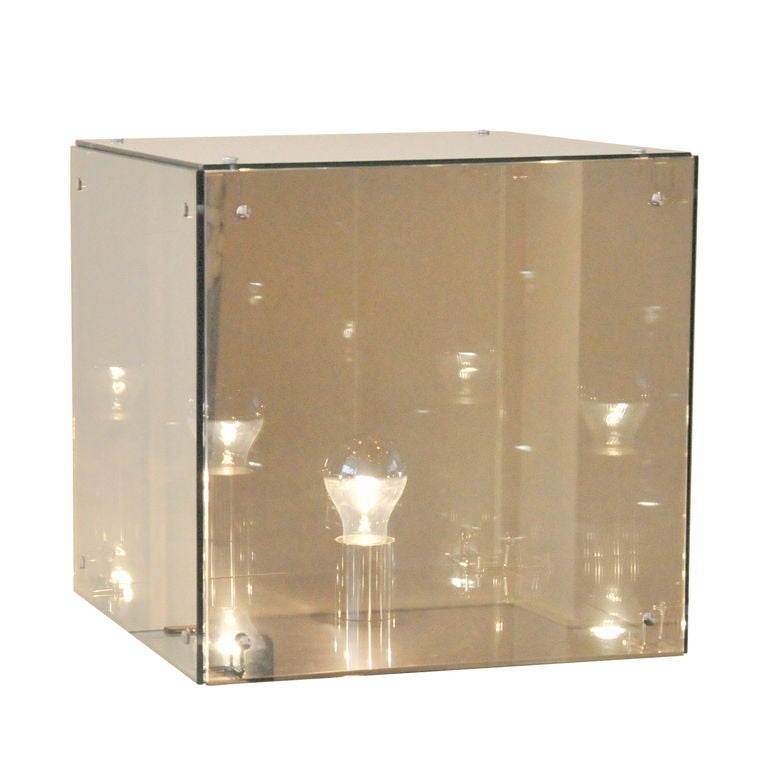 A Mirrored Glass Light Box For Sale