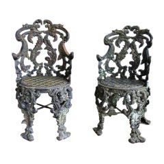 Antique A Pair of Cast Iron Garden Seats