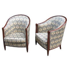 Paire de bergères Art Déco françaises dans le style de Follot