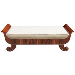 A  Very Rare, Oversized and Lyre-Shaped Biedermeier Bench