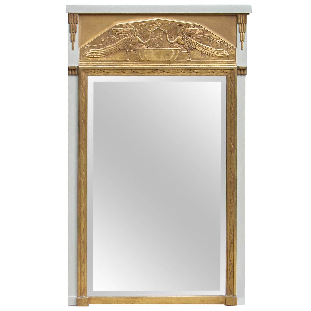 Detailed French Art Deco Wall Mirror