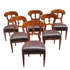 Rare Set of Six Exemplary Biedermeier Side Chairs