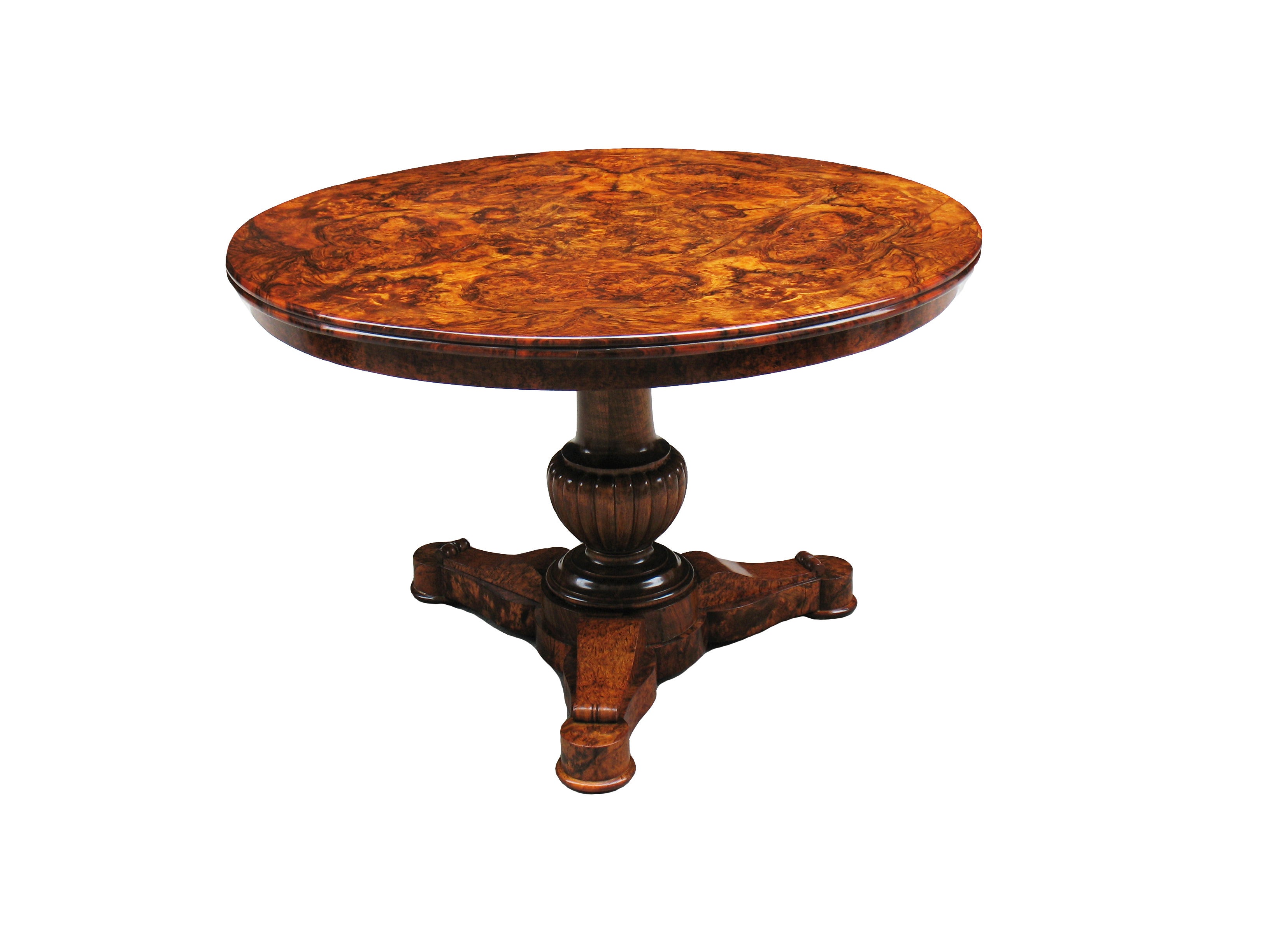 Unequalled German Biedermeier Table, a Signed Masterpiece