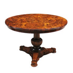 Unequalled German Biedermeier Table, a Signed Masterpiece