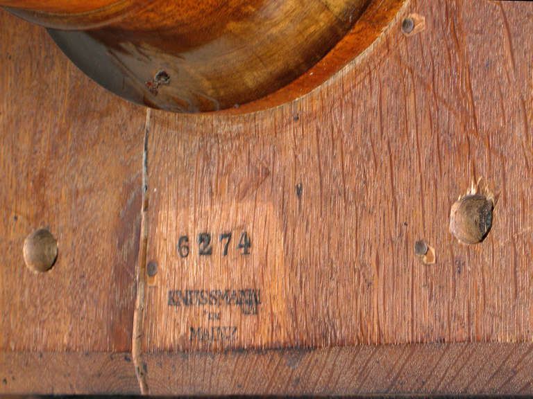 Pine Unequalled German Biedermeier Table, a Signed Masterpiece