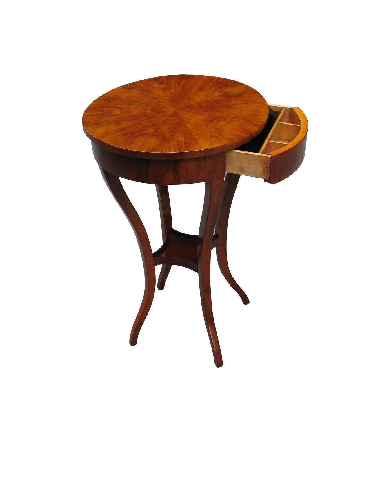 This South German (?) drum-shaped Biedermeier side table, often called 