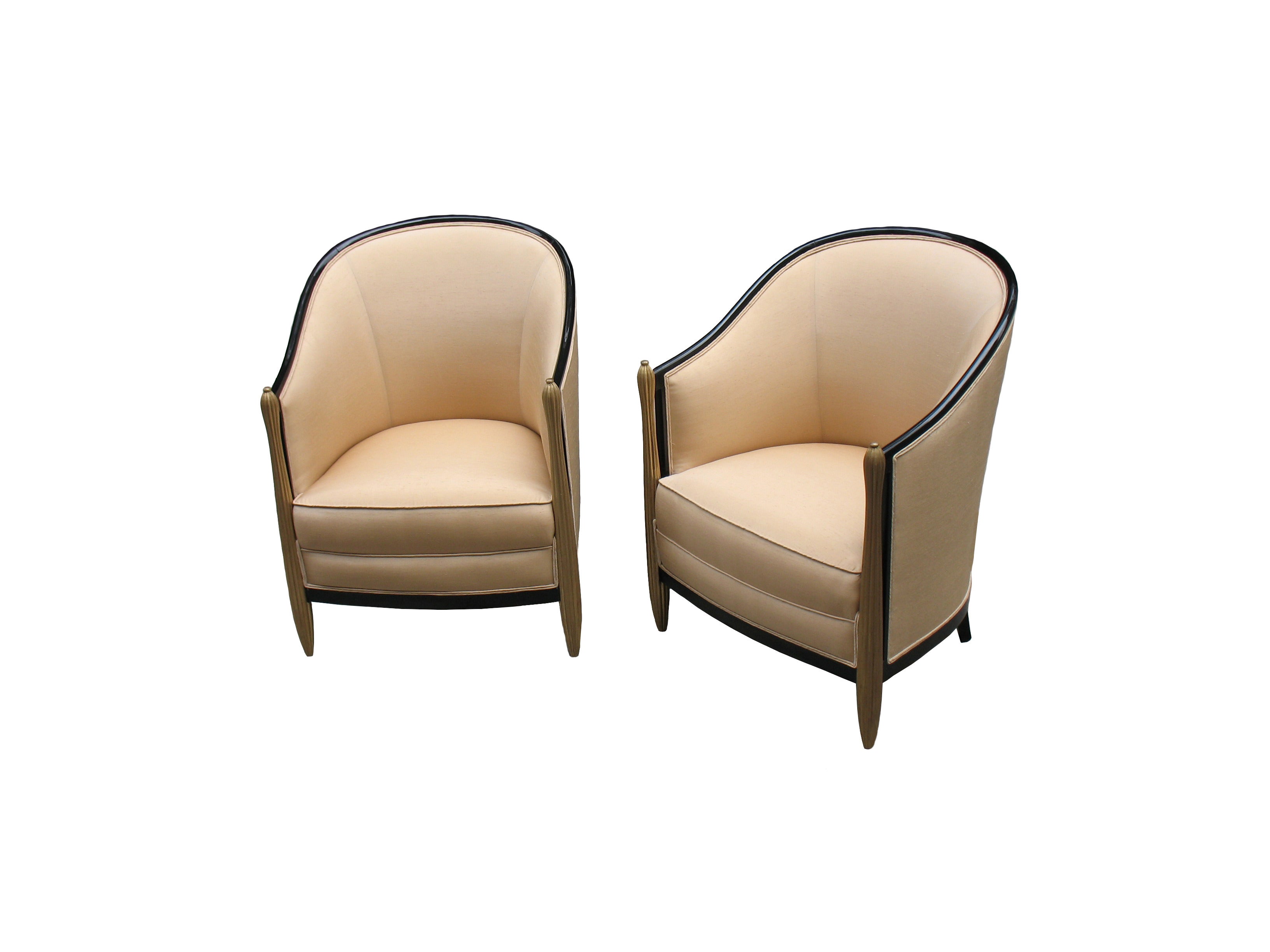 Pair of French Art Deco Bergeres in the Style of Paul Follot