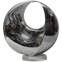 Contemporary abstract sculpture by Samvado, 4D Sphere in Stainless Steel 300mm