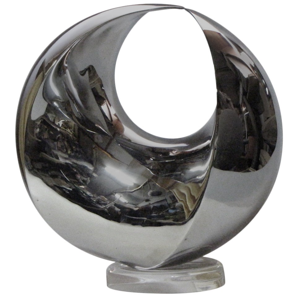 Contemporary abstract sculpture by Samvado, 4D Sphere in Stainless Steel 300mm For Sale