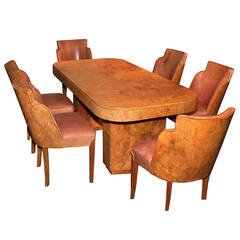 Documented French Art Deco Dining Room Suite by Marcel Guillemard